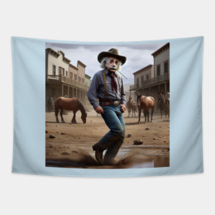 Wild Wild West Albert Einstein Tapestry