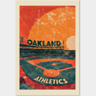 Midcentury Oakland Athletics Stadium Posters and Art