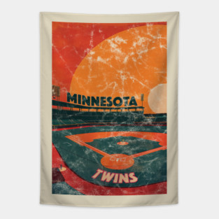 Midcentury Minnesota Twins Stadium Tapestry