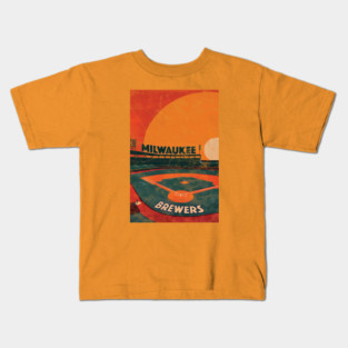 Midcentury Milwaukee Brewers Stadium Kids T-Shirt