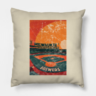 Midcentury Milwaukee Brewers Stadium Pillow