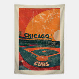 Midcentury Chicago Cubs Stadium Tapestry