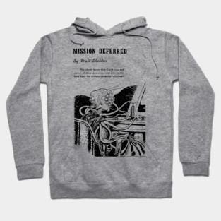 REVISTANGO #324 - Mission Deferred Design Featuring Alien Form Reaching toward a Sleeping Human and Spacecraft Viewing Earth, Fusion of Fear, Curiosity, and Cosmic Awe through Detailed Linework Vintage Art Retro Style Comic Pulp Hoodie
