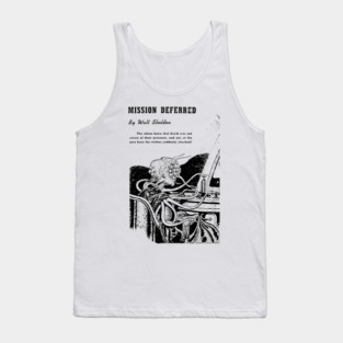 REVISTANGO #324 - Mission Deferred Design Featuring Alien Form Reaching toward a Sleeping Human and Spacecraft Viewing Earth, Fusion of Fear, Curiosity, and Cosmic Awe through Detailed Linework Vintage Art Retro Style Comic Pulp Tank Top