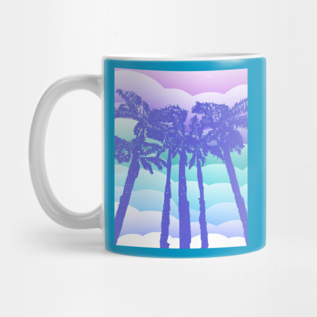 Retro Blue Palm Trees by DonWillisJrArt