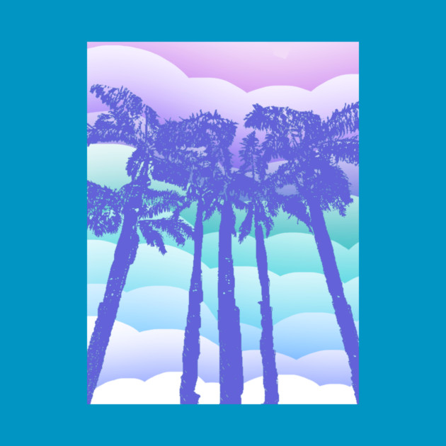 Retro Blue Palm Trees by DonWillisJrArt