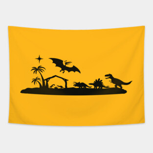 Dinosaur Nativity Christmas Tapestry