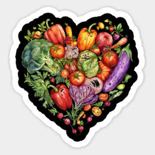Healthy Heart Filled with Fruits and Vegetables Magnet