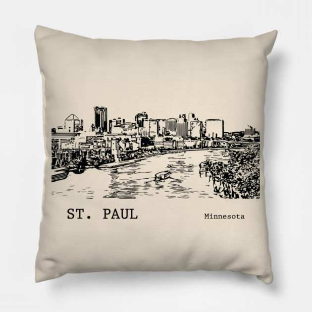 St. Paul Minnesota Pillow by Lakeric
