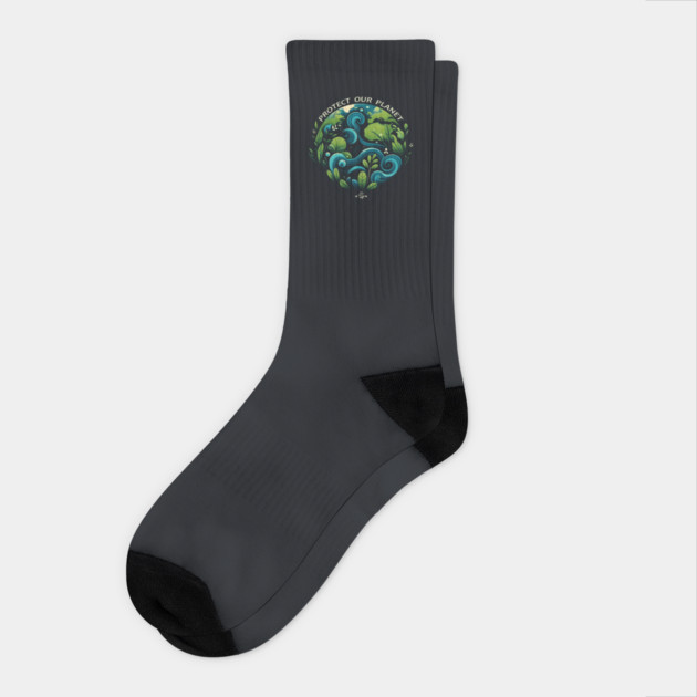 Protect Our Planet – Eco Friendly Nature Awareness Graphic Socks by MakerMind8.2