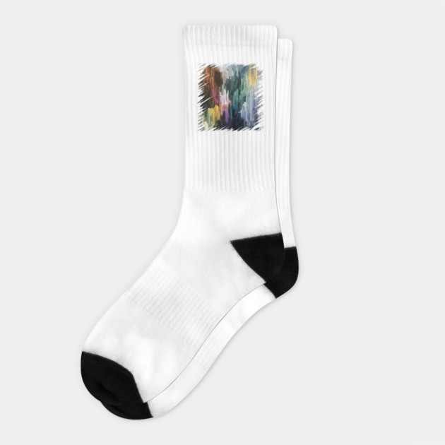 Abstract Color Splash – Modern Artistic Graphic Gift Socks by MakerMind8.2