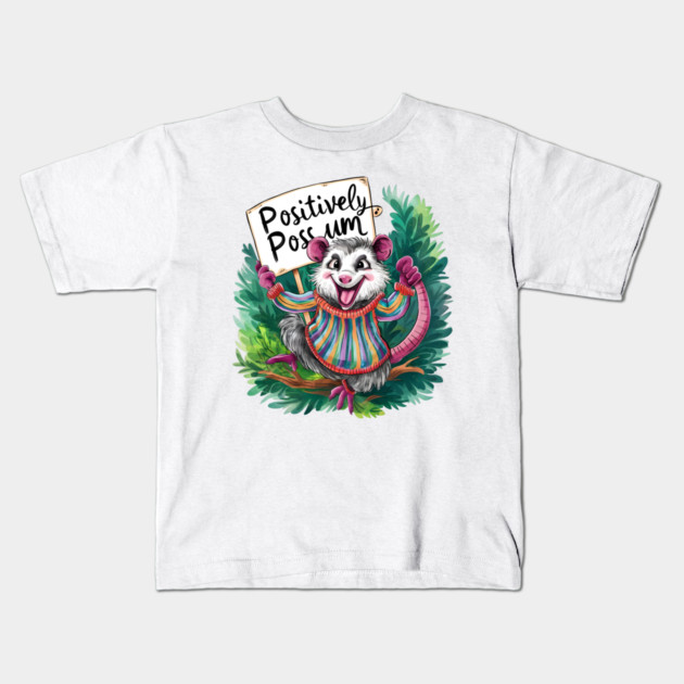 Positively Possum – Cute Funny Animal Pun Gift Kids T-Shirt by MakerMind8.2