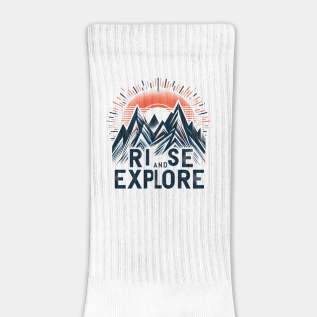 Rise and Explore – Adventure Mountain Hiking Graphic Gift by MakerMind8.2