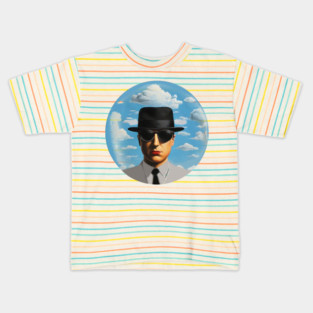 Mysterious Man in Suit – Surreal Sky Artwork Kids T-Shirt