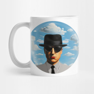 Mysterious Man in Suit – Surreal Sky Artwork Mug