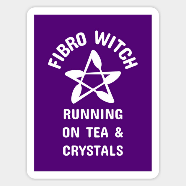 Fibro Witch Running on Tea and Crystals Cheeky Witch® Sticker by Cheeky Witch