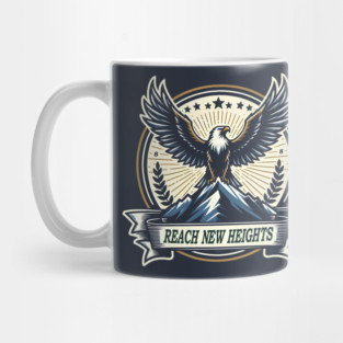 Reach New Heights – Eagle and Mountain Motivational Graphic Mug
