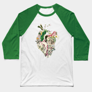 Vintage Botanical Heart Baseball T-Shirt