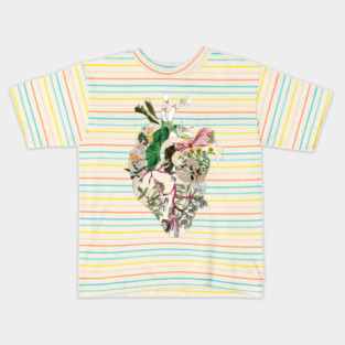Vintage Botanical Heart Kids T-Shirt