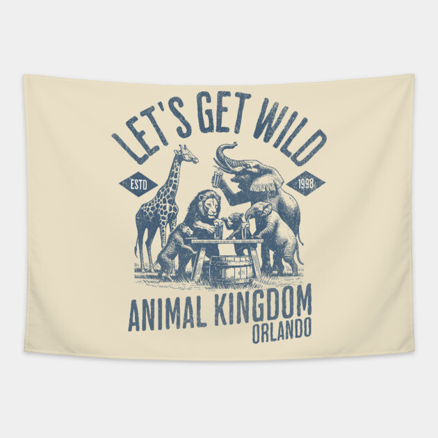 Let's Get Wild Animal Kingdom Orlando Florida Tapestry by Joaddo