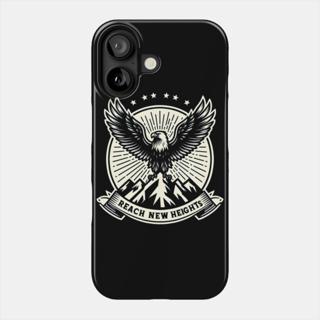Reach New Heights – Eagle and Mountain Motivational Graphic Gift Phone Case by MakerMind8.2