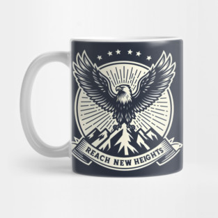 Reach New Heights – Eagle and Mountain Motivational Graphic Gift Mug