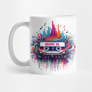 Groove On – Retro Cassette Tape Music Lover Graphic Gift Mug