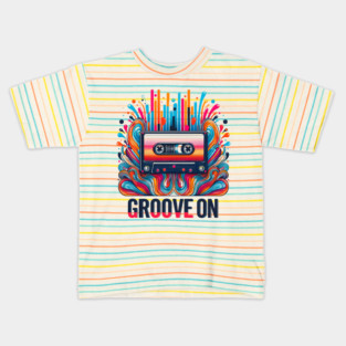 Groove On – Retro Cassette Tape Nostalgia Music Graphic Gift Kids T-Shirt