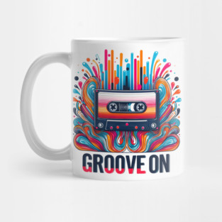 Groove On – Retro Cassette Tape Nostalgia Music Graphic Gift Mug