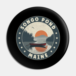 Songo Pond Maine Sunset Pin