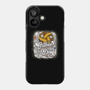 Bleached Volleyball Game Day Vibes Volleyball Mom Leopard Phone Case