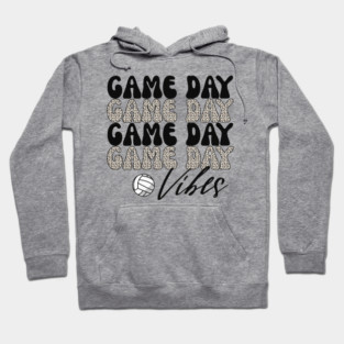 Bleached Volleyball Game Day Vibes Volleyball Mom Leopard Hoodie