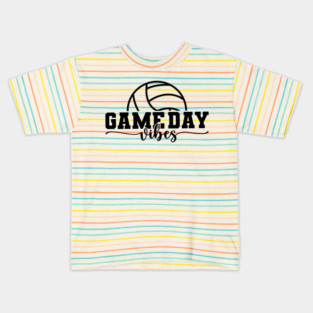 Bleached Volleyball Game Day Vibes Volleyball Mom Leopard Kids T-Shirt