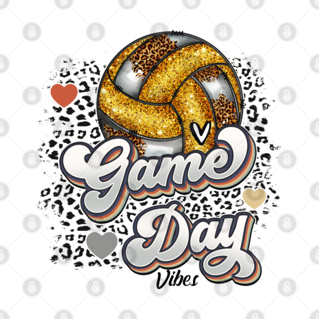 Bleached Volleyball Game Day Vibes Volleyball Mom Leopard by Rene	Malitzki1a