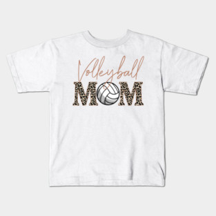 Bleached Volleyball Game Day Vibes Volleyball Mom Leopard Kids T-Shirt