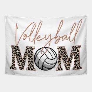 Bleached Volleyball Game Day Vibes Volleyball Mom Leopard Tapestry