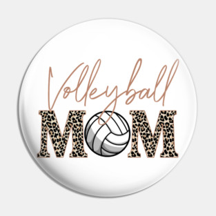 Bleached Volleyball Game Day Vibes Volleyball Mom Leopard Pin