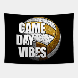 Bleached Volleyball Game Day Vibes Volleyball Mom Leopard Tapestry