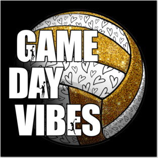 Bleached Volleyball Game Day Vibes Volleyball Mom Leopard Posters and Art