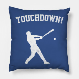 Touchdown! Funny Baseball Player Silhouette Pillow
