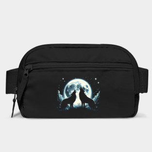 Two Wolves Howling at the Moon – Starry Night Nature Graphic Gift Bag