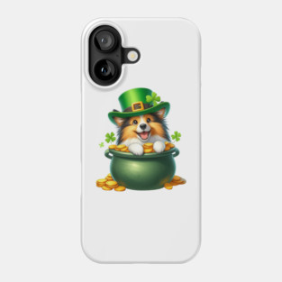 St Patricks Day Shetland Sheepdog Phone Case