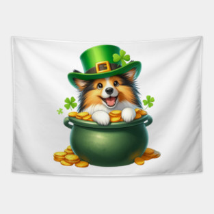 St Patricks Day Shetland Sheepdog Tapestry