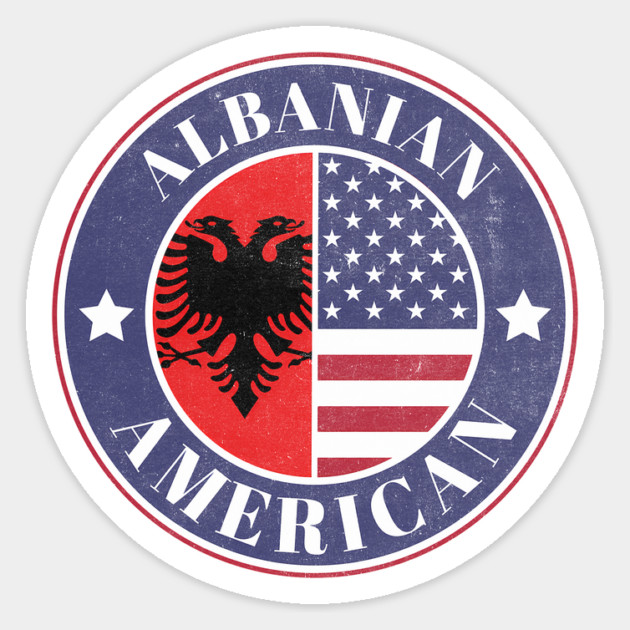 Proud Albanian-American Badge - Albania Flag Magnet by Yesteeyear