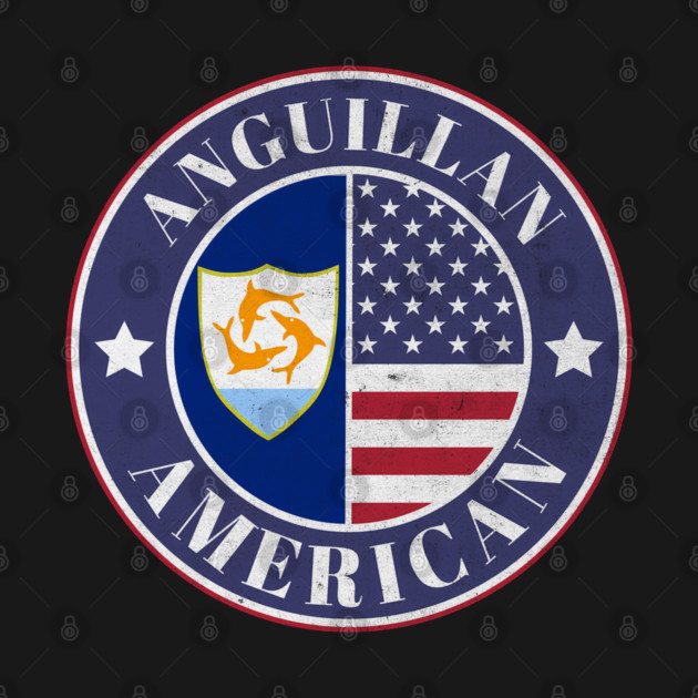 Proud Anguillan-American Badge - Anguilla Flag by Yesteeyear