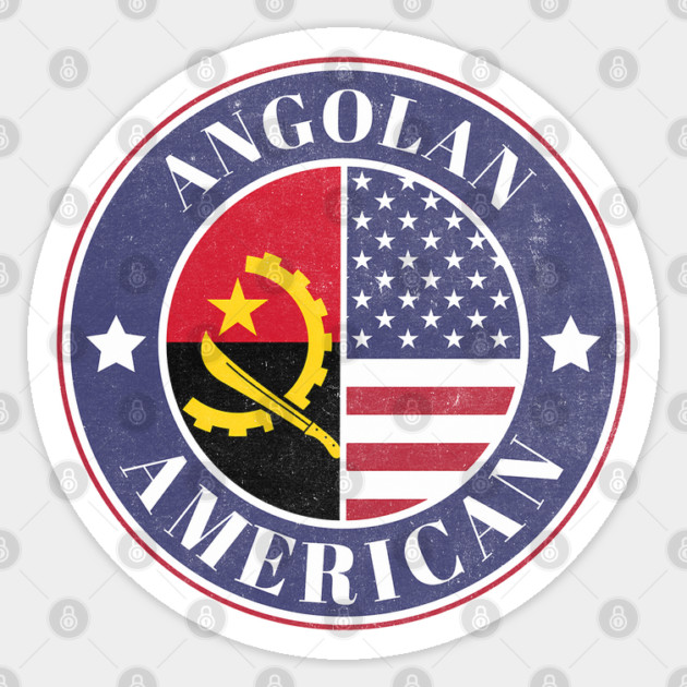 Proud Angolan-American Badge - Angola Flag Sticker by Yesteeyear