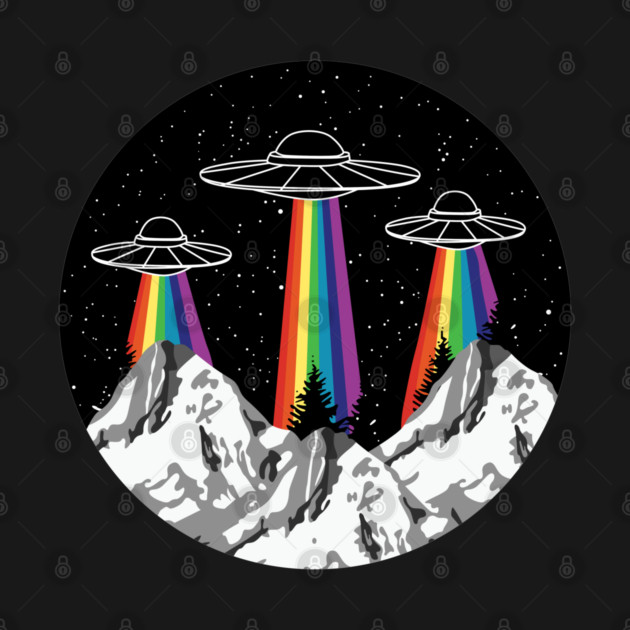 Three UFO with rainbow tail by Urbanprint