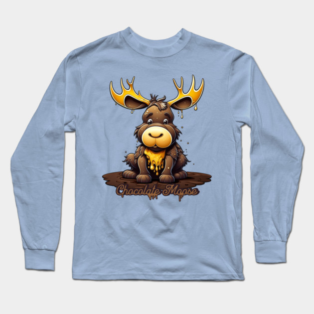 Chocolate Mousse Moose Long Sleeve T-Shirt by HolidayBug