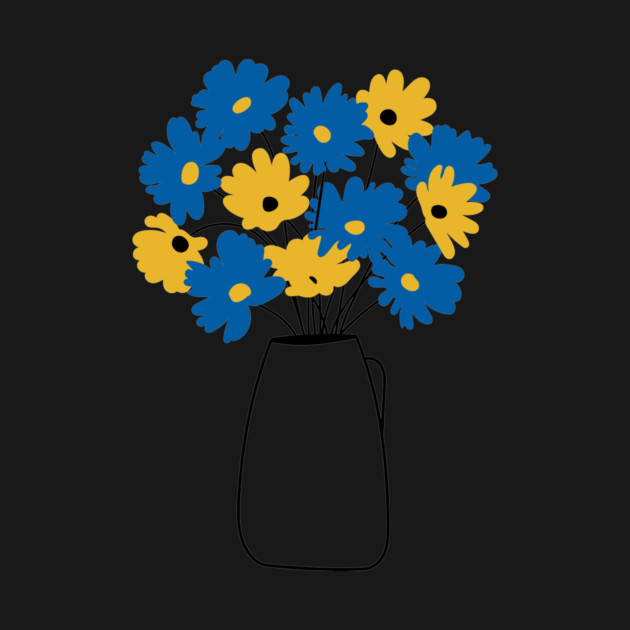 Blue and yellow flowers by CreativeSage