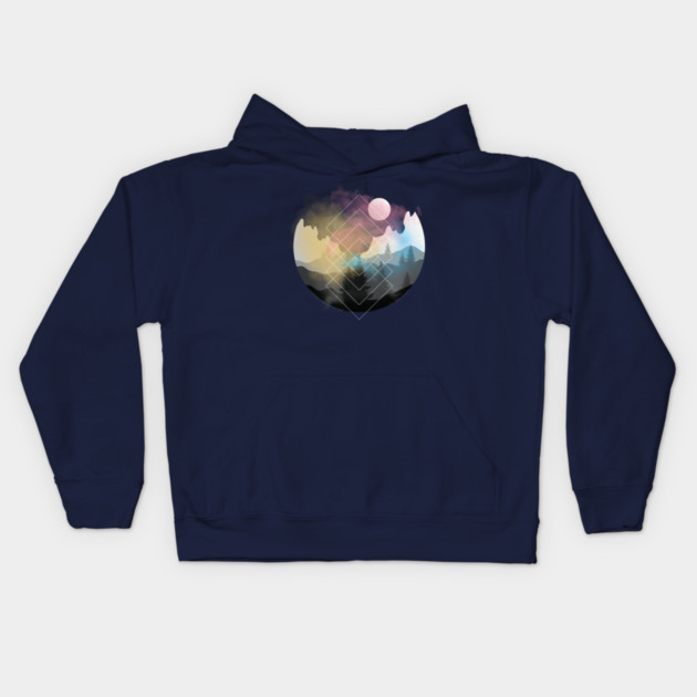 Nature Gradient Sphere Kids Hoodie by casualteesinc
